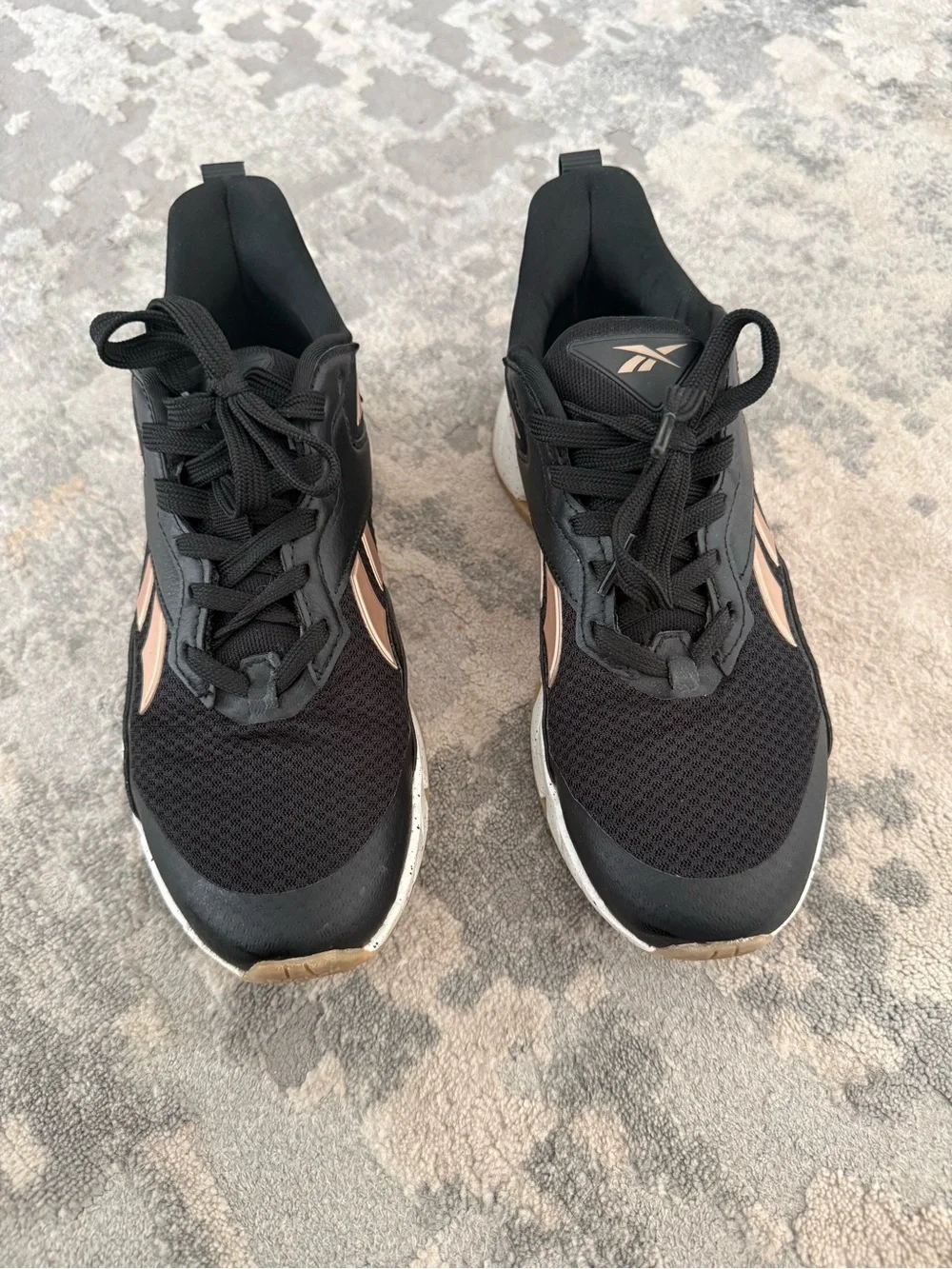 Reebok Black and Rose Gold Women's Sneakers